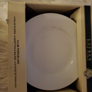LAUREN RALPH LAUREN CLUB PORCELAIN (4) 8" SALAD PLATES